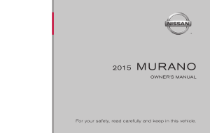 2015 Nissan MURANO Owner Manual